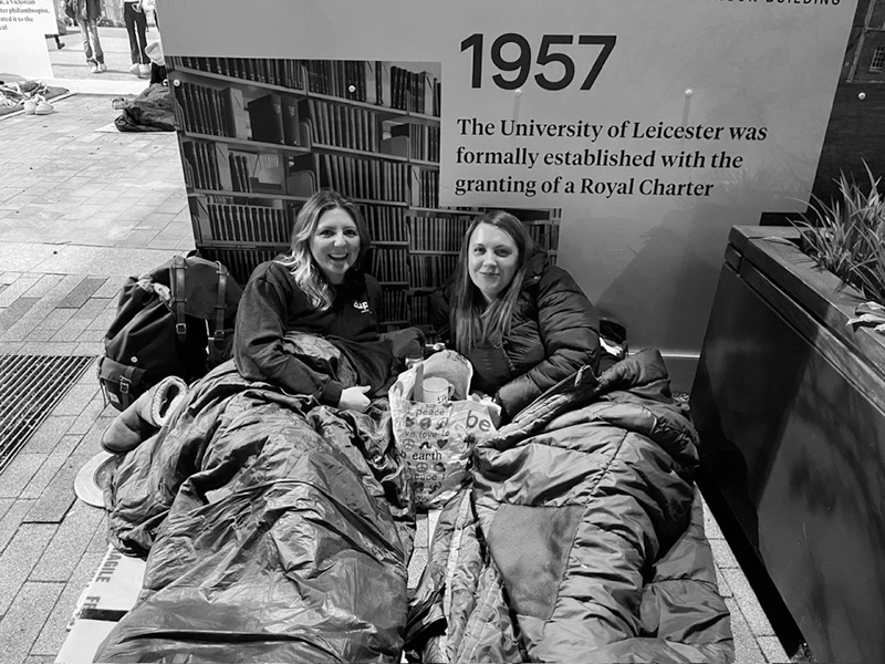 Claire and Harley sleep out for The Big Sleep 2024