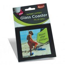 Adventa Photo Glass Coaster Black 